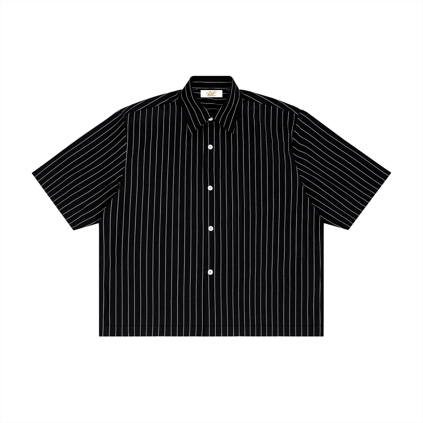 Unisex Striped Boxy Button-Up Shirt