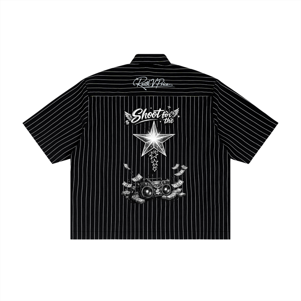 Unisex Striped Boxy Button-Up Shirt