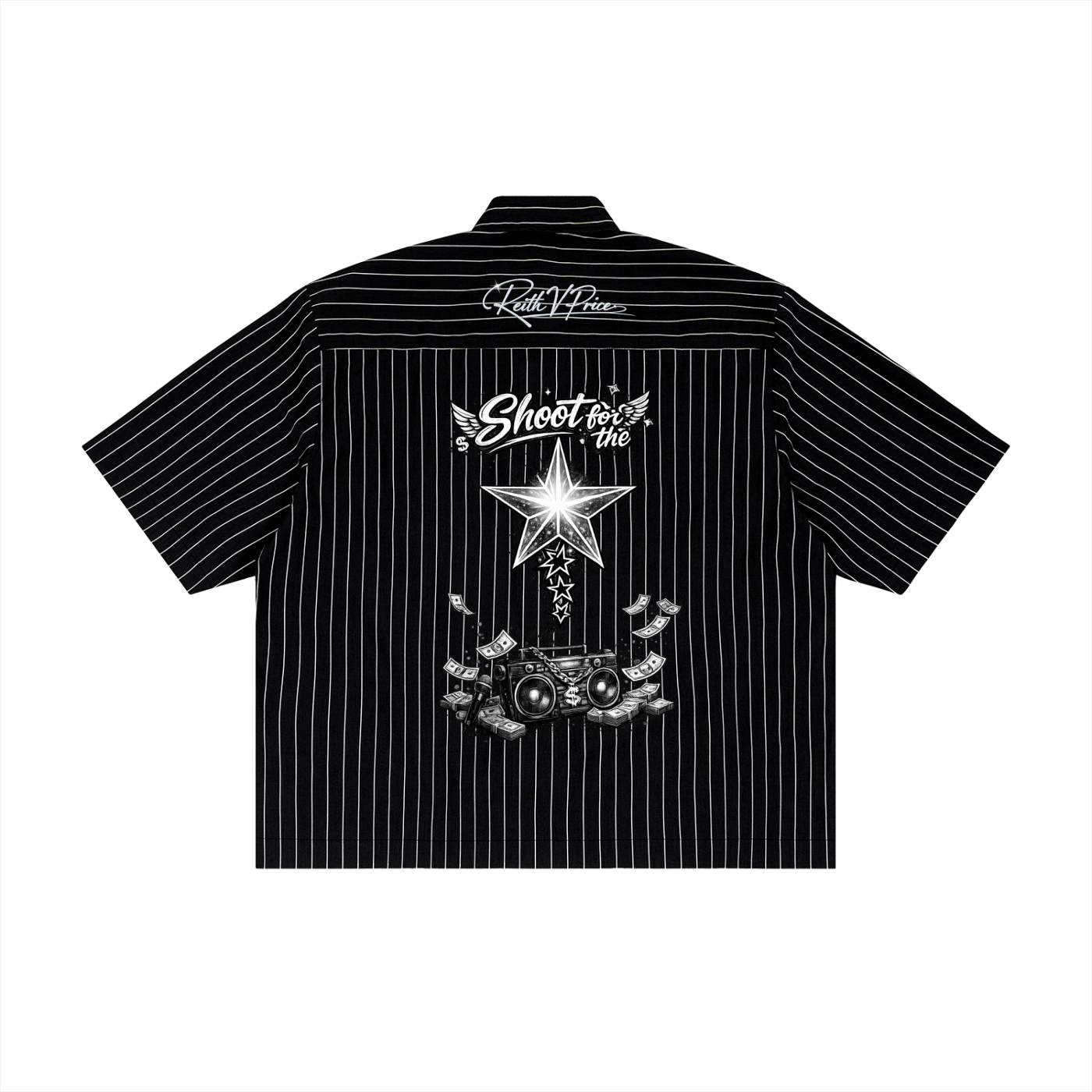 Unisex Striped Boxy Button-Up Shirt
