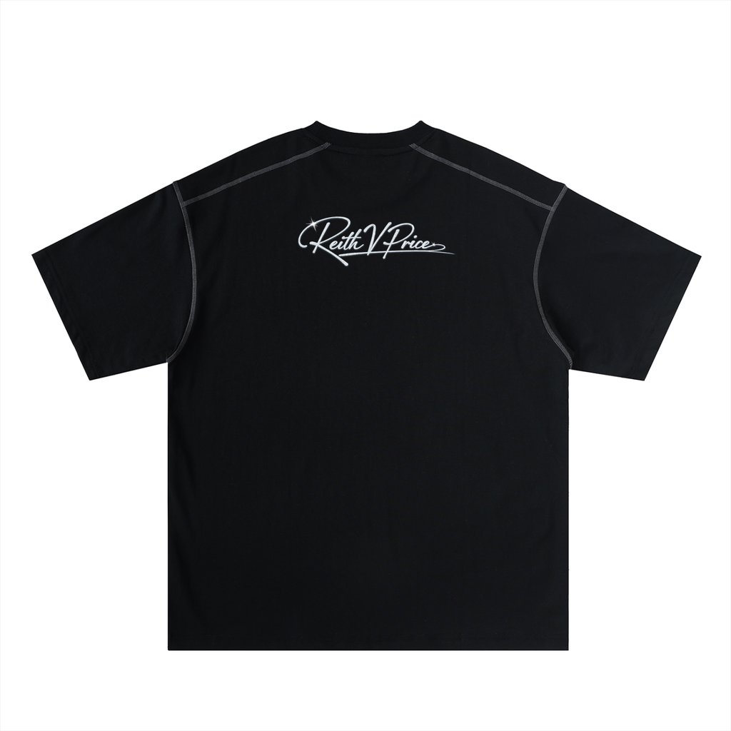 Oversized Contrast-Stitched Cotton Tee