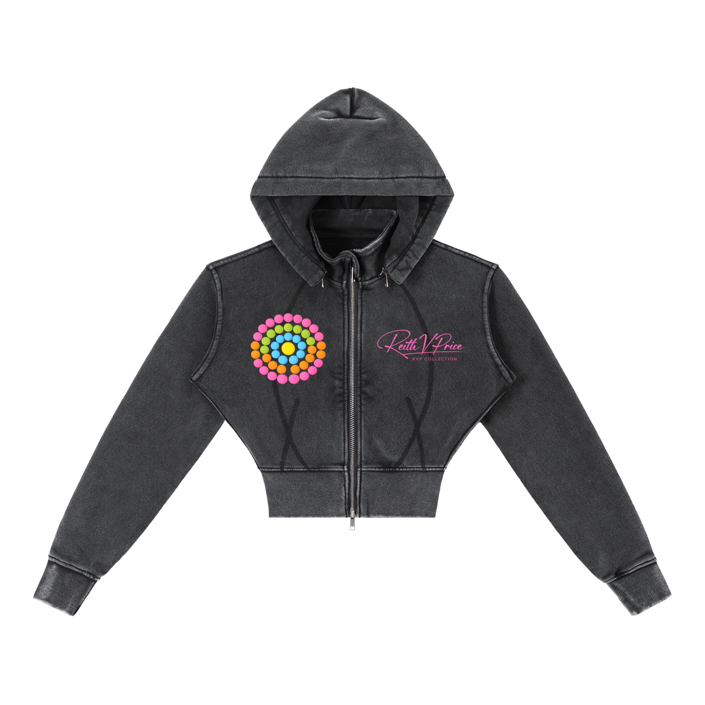 Vintage Washed Cropped Fleece Hoodie