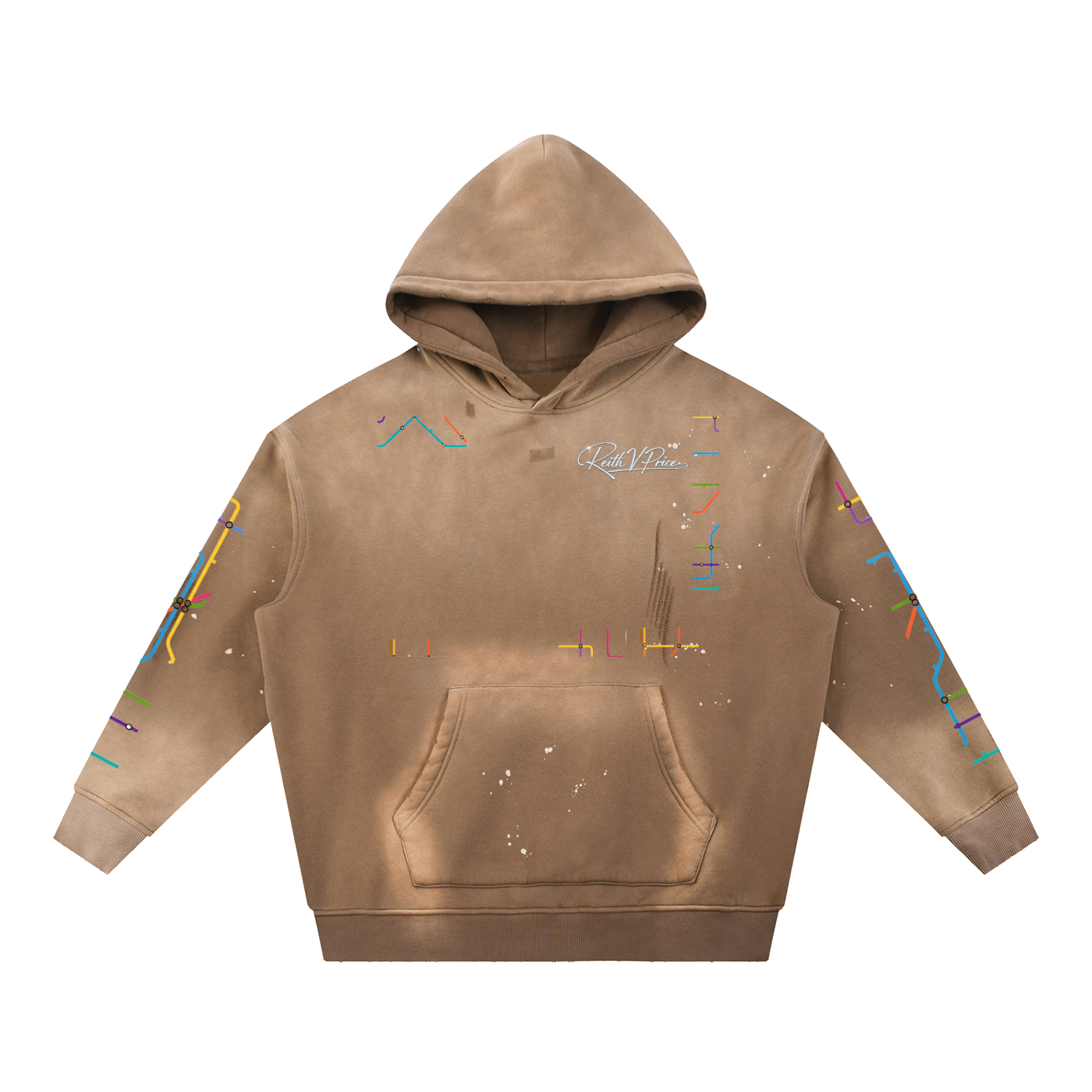 Vintage Washed Frayed Subway Hoodie