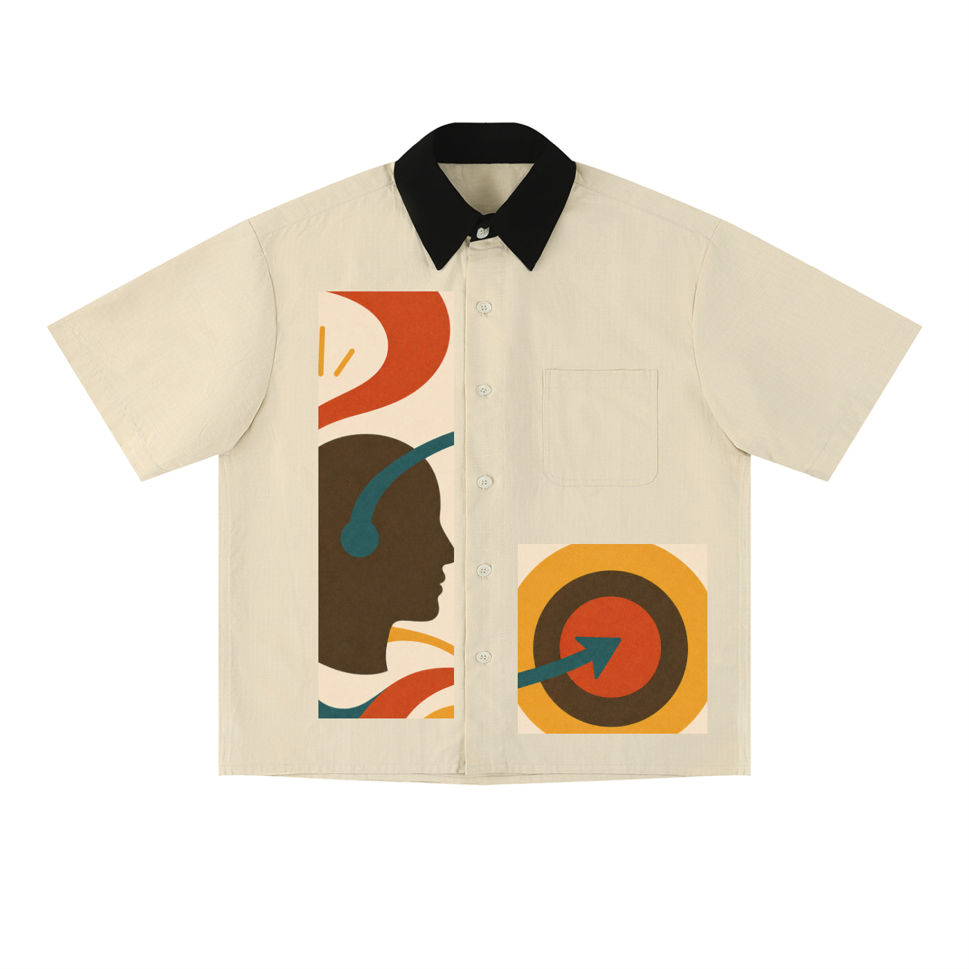 Unisex Color Block Short Sleeve Shirt