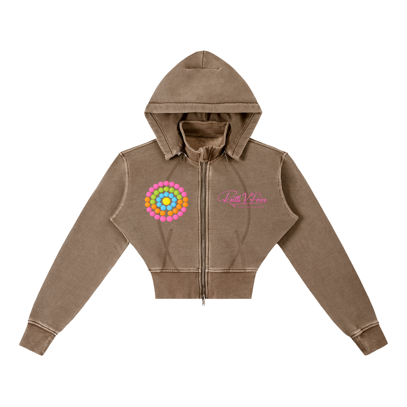 Vintage Washed Cropped Fleece Hoodie