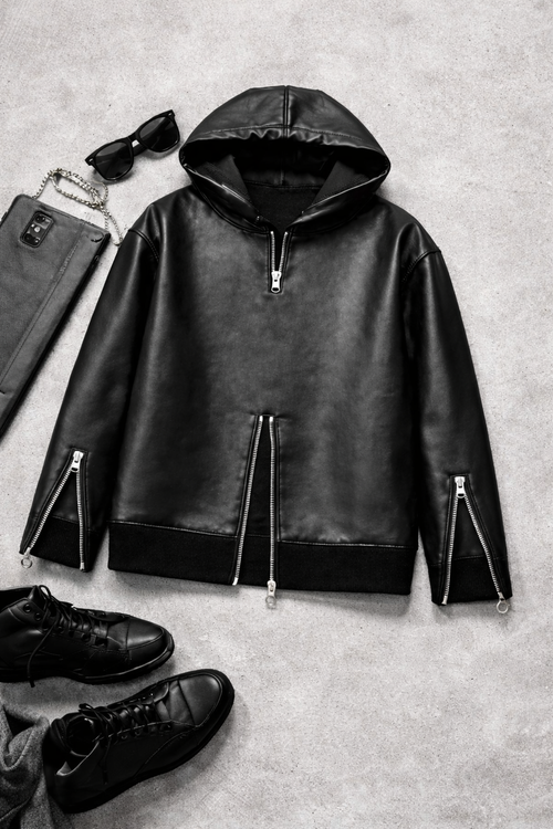 Keith Price Leather Hoodie