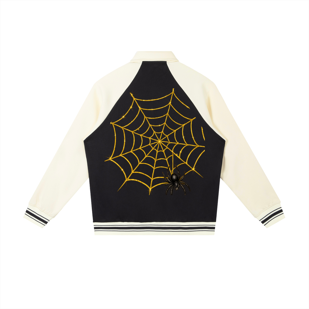 Contrast Raglan Sleeve Baseball Jacket