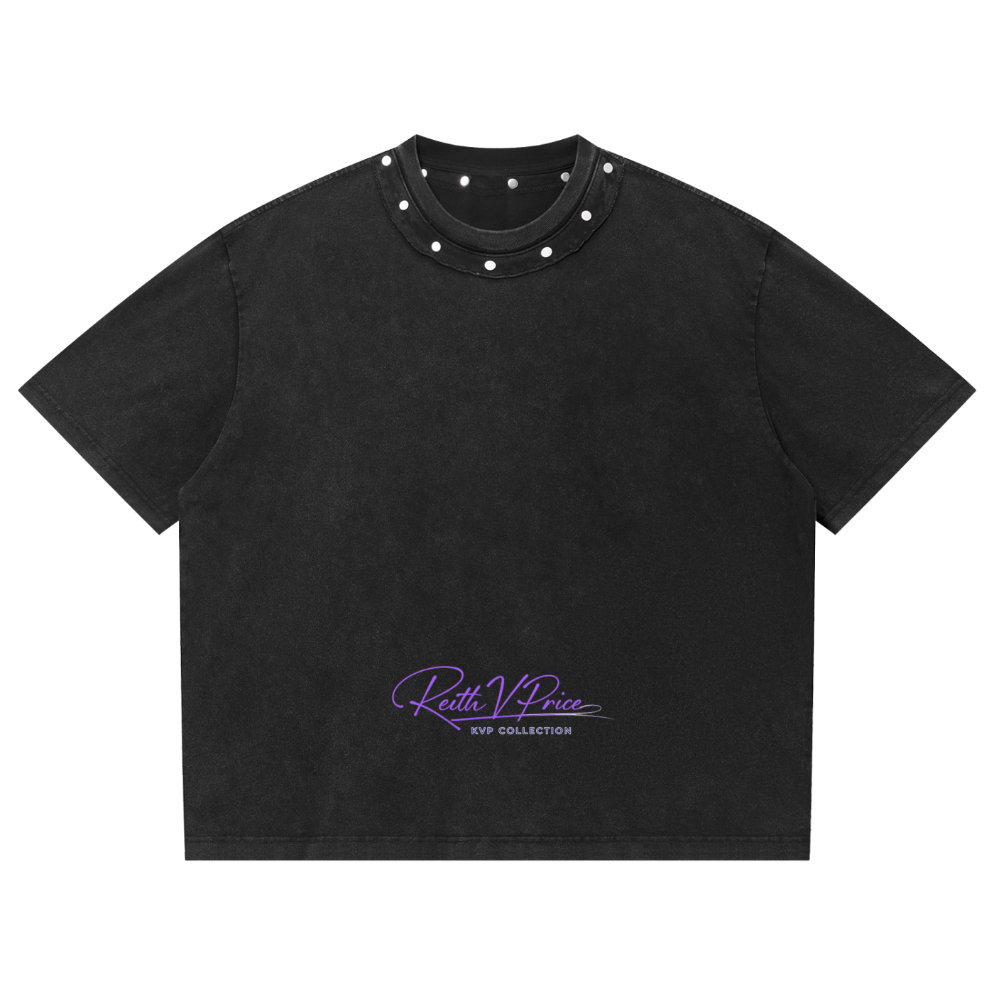 Unisex Washed Boxy Studded T-Shirt