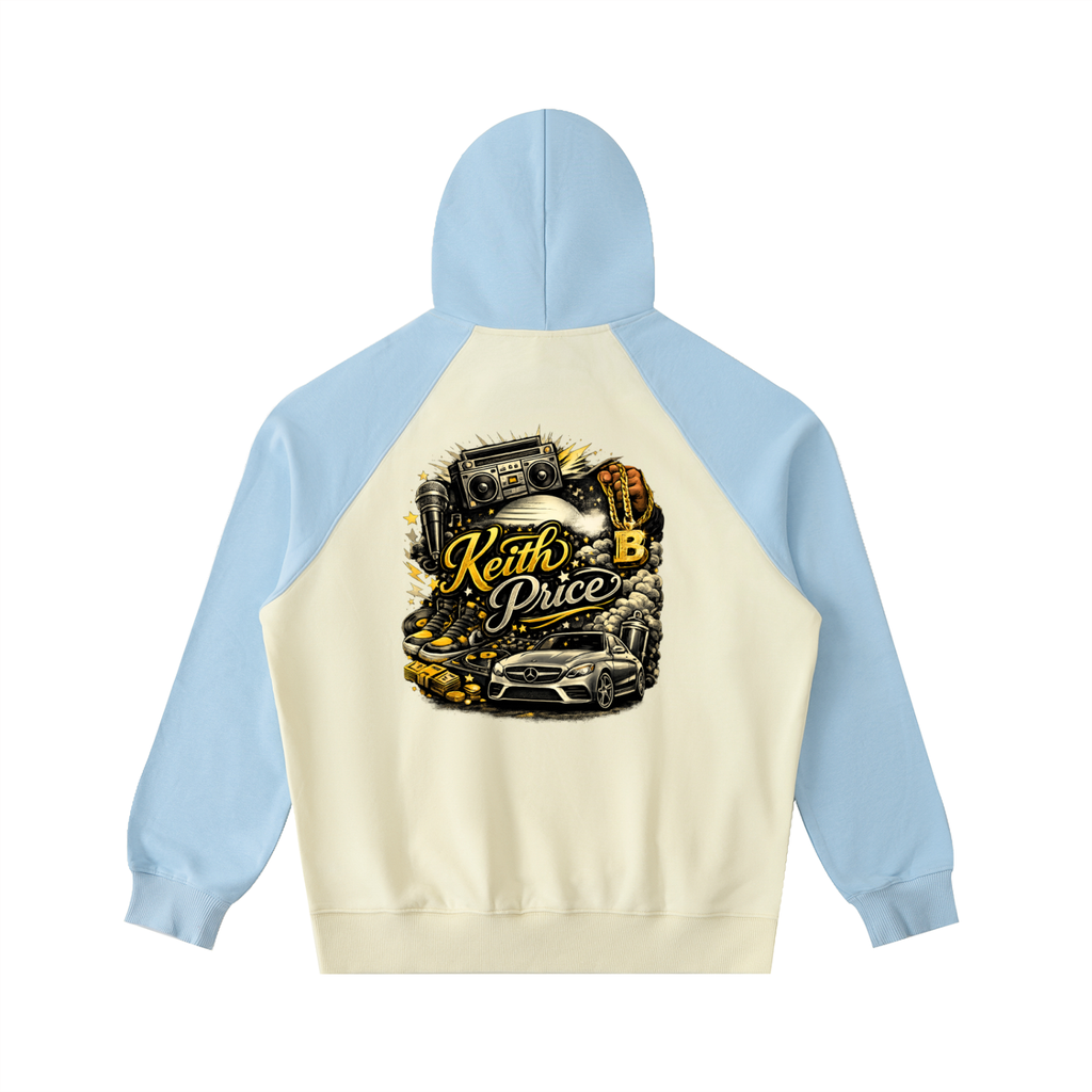 Color-Block Raglan Sleeve Hoodie