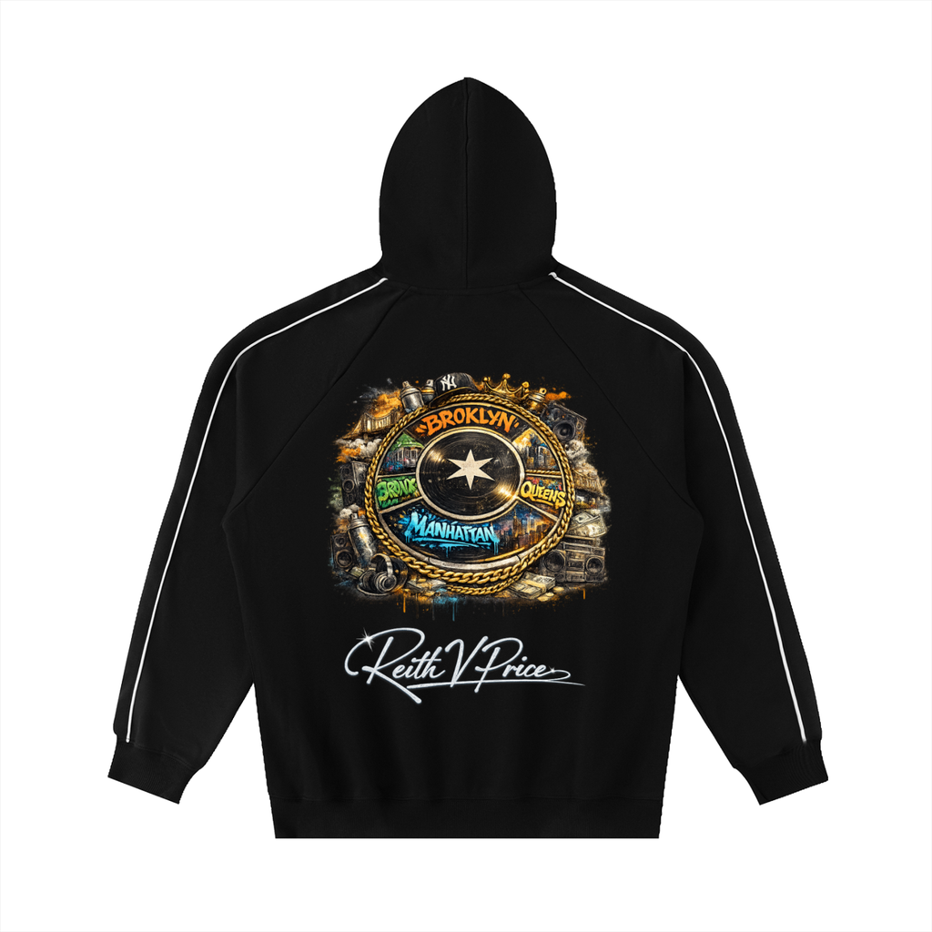 Contrast Piping Raglan Hoodie