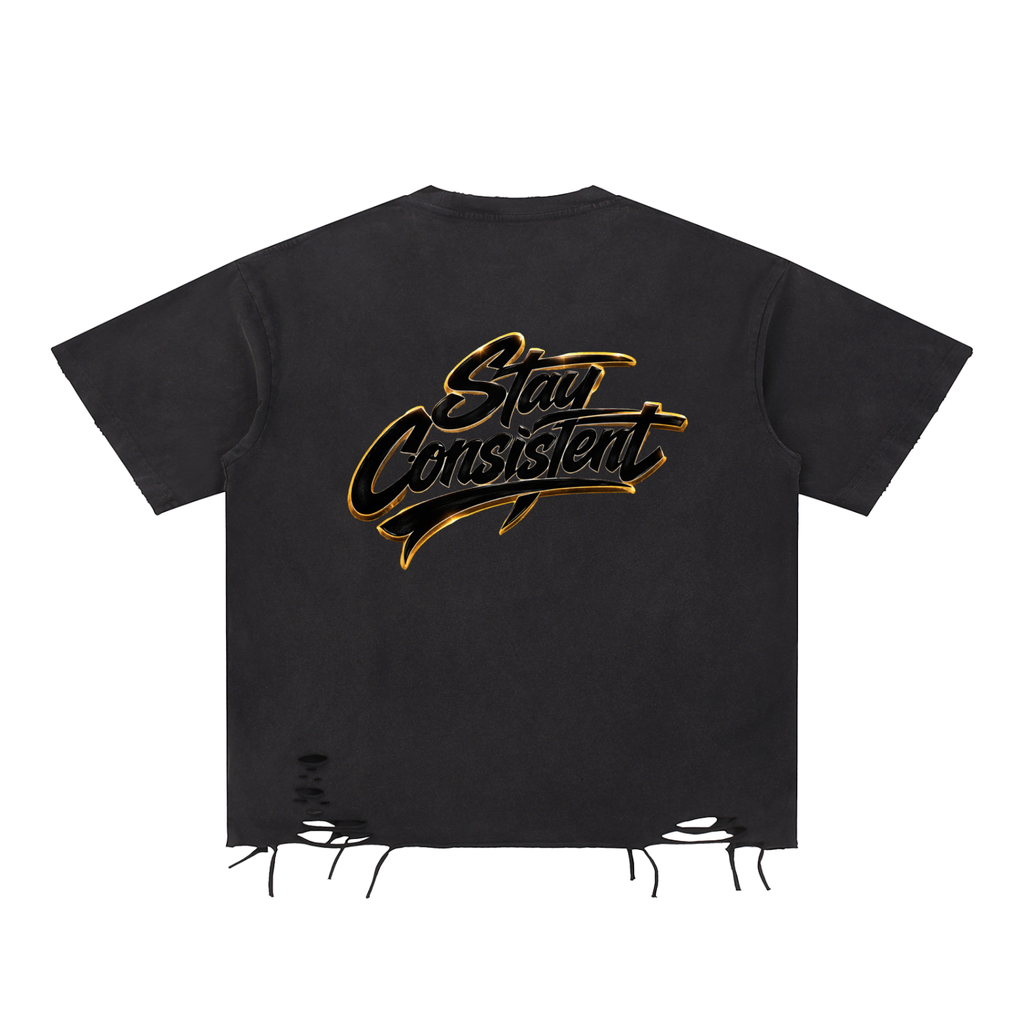 Snow Washed Raw-Hem T-Shirt