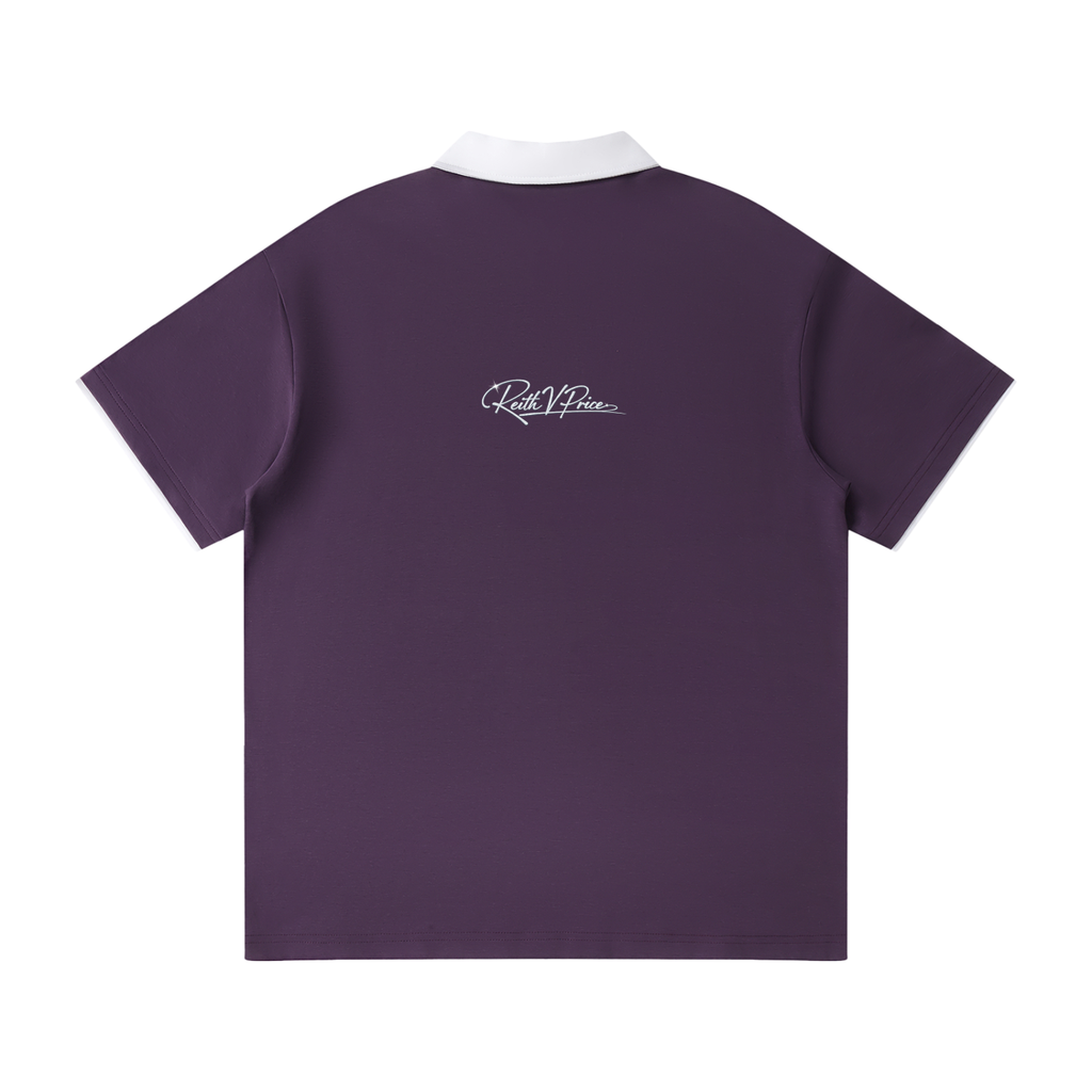 Contrast Collar Raglan Polo Shirt