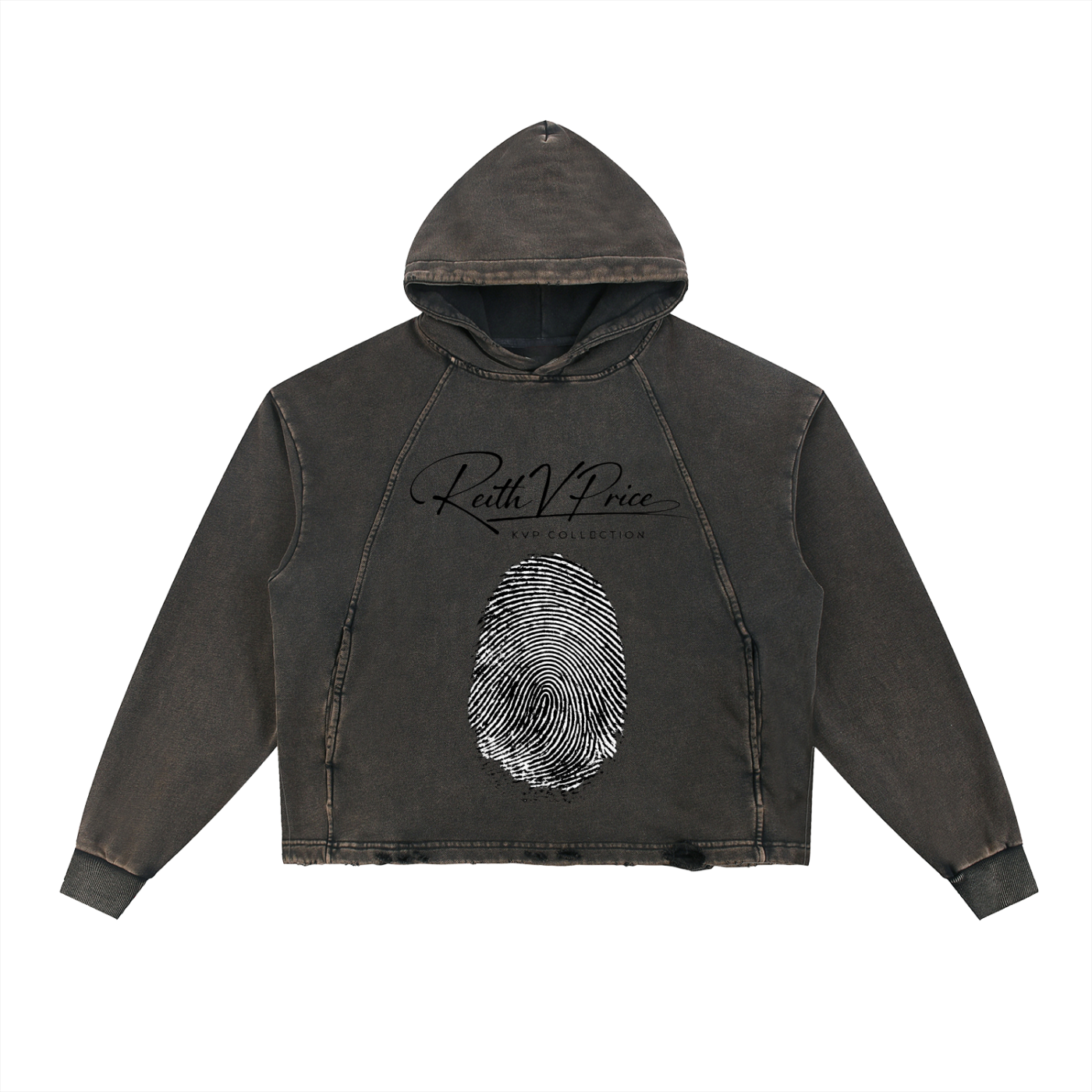Vintage Washed Frayed-Hem Hoodie