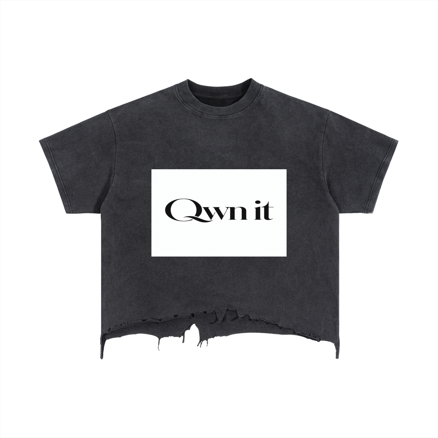 Vintage Wash Boxy Distressed Hem T-Shirt