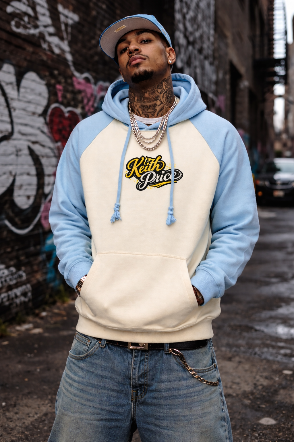 Color-Block Raglan Sleeve Hoodie