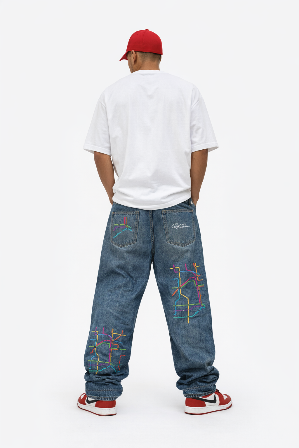 Vintage Wash Baggy Denim Jeans