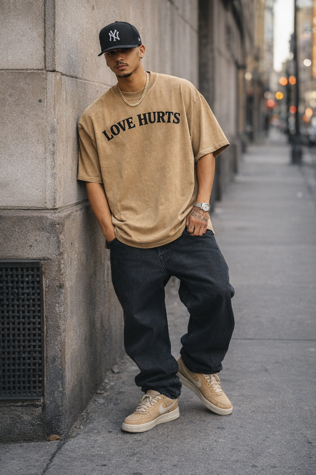 Snow Washed Oversized Cotton T-Shirt