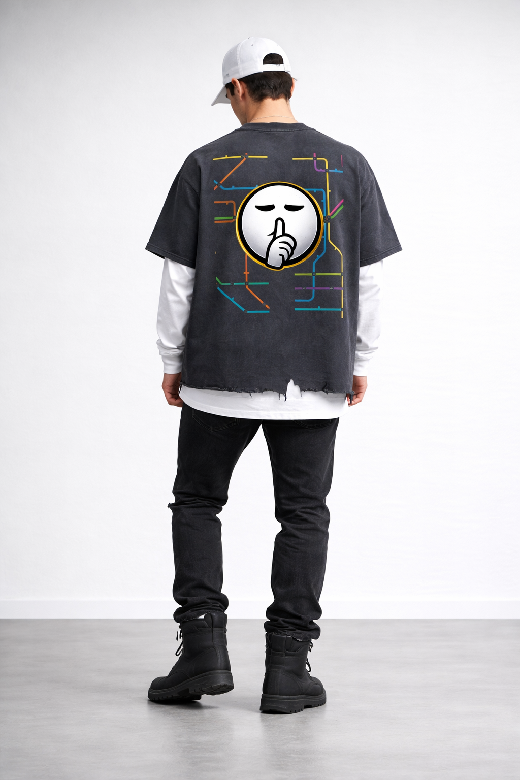 Vintage Wash Boxy Distressed Hem T-Shirt