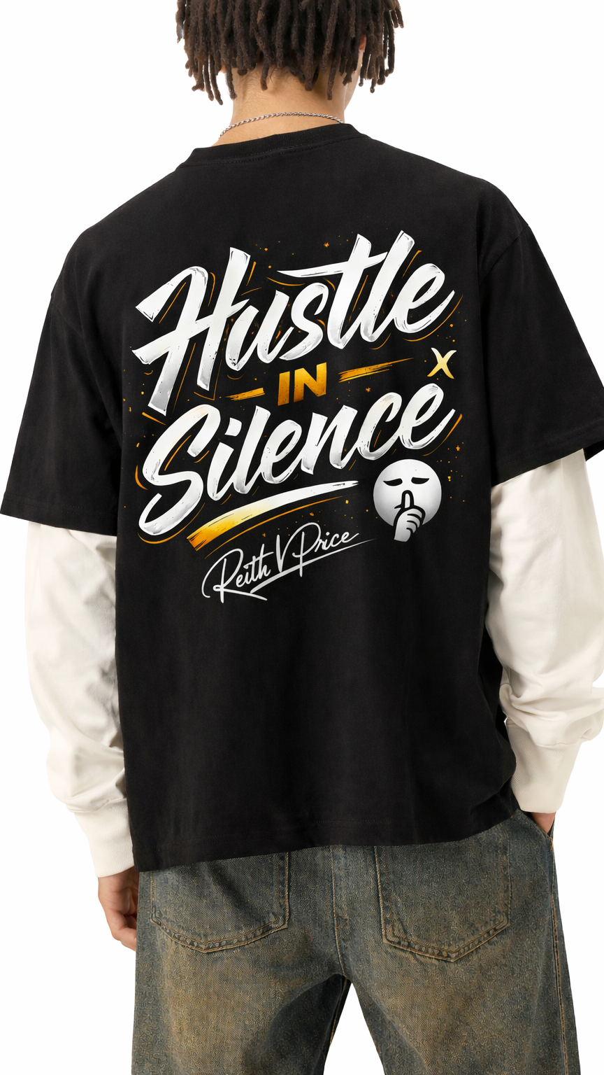 Hustle in Silence Sleeve Cotton T-Shirt